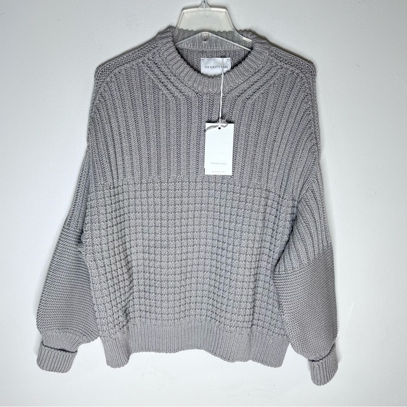 NEW The Knotty Ones Delcia Organic Cotton Sweater Cloud Gray sz M - Picture 2 of 8